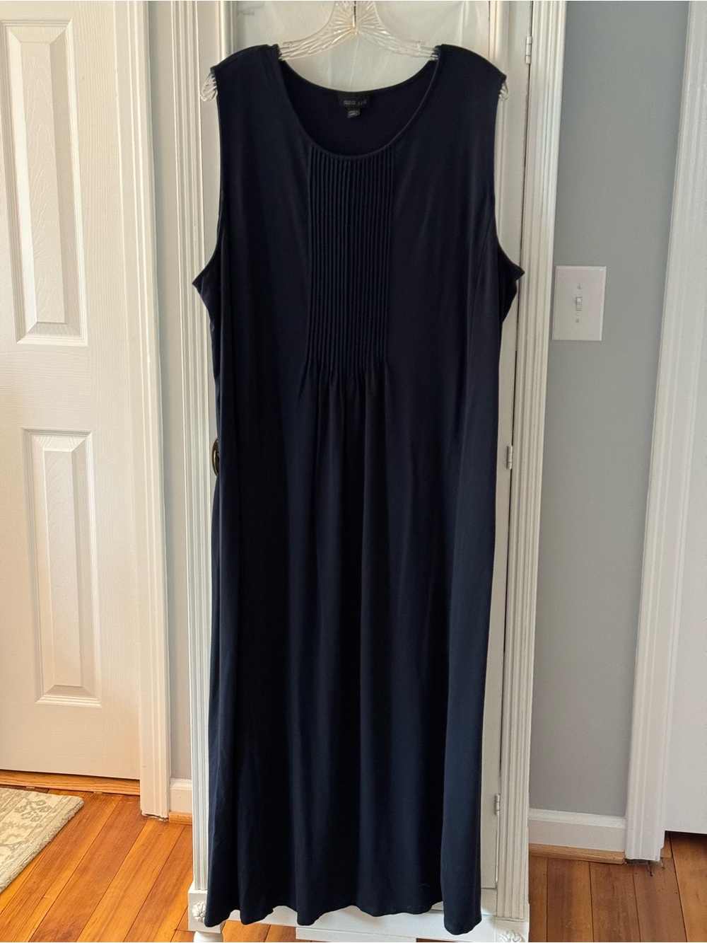 J. Jill Wearever Navy Pleated-Front Sleeveless Maxi Dress Size 3X